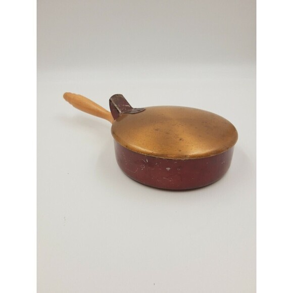 Vintage Duk-It Butler Ash Pan Crumb Catcher Container 10.5" Red + Copper Decor - Picture 6 of 11